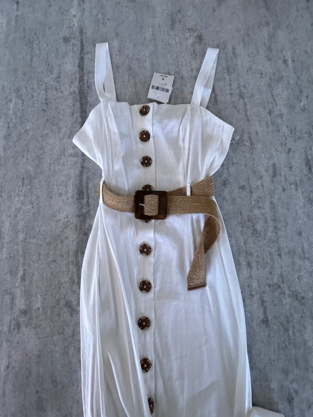 Contemporary White Button-Front